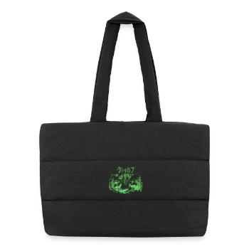 Cthulhu Pixel CRT Neon Green - Puffer Shopping Bag - black - Front