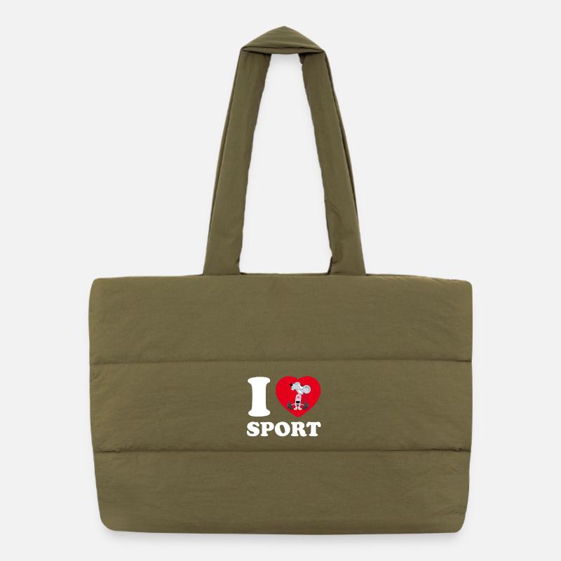 i love sport [white] Puffer-Einkaufstasche