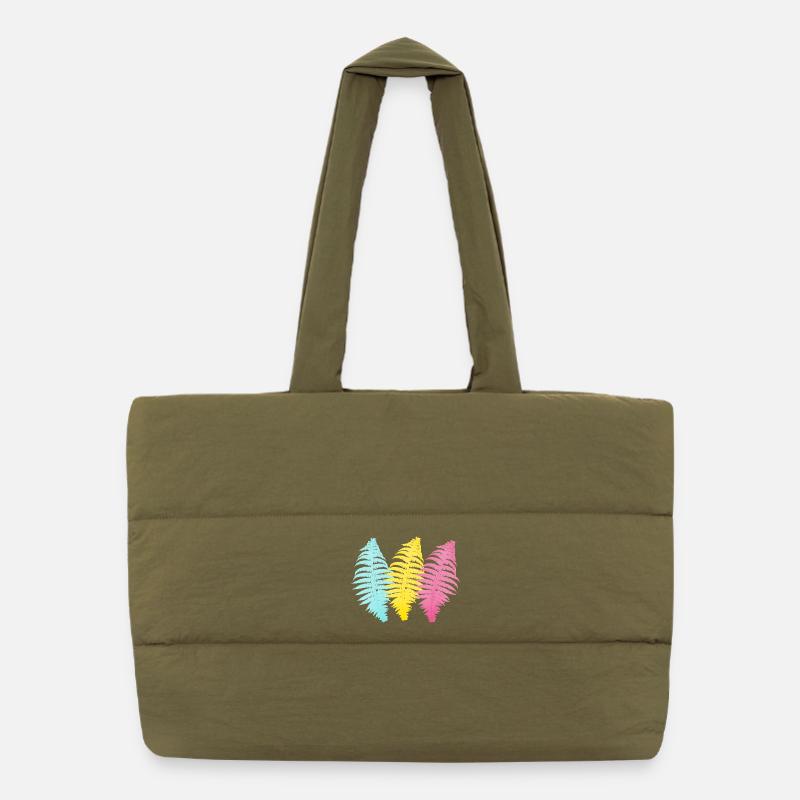 Trio de palmiers pastel Sac shopping matelassé