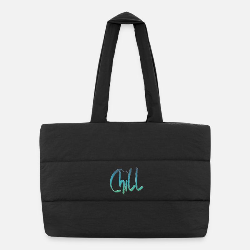 Chill mal wieder - Puffer-Einkaufstasche - Schwarz