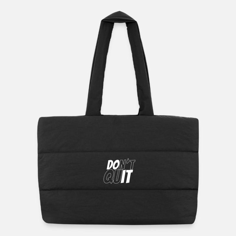 dont´t quit vs do it - Puffer-Einkaufstasche - Schwarz