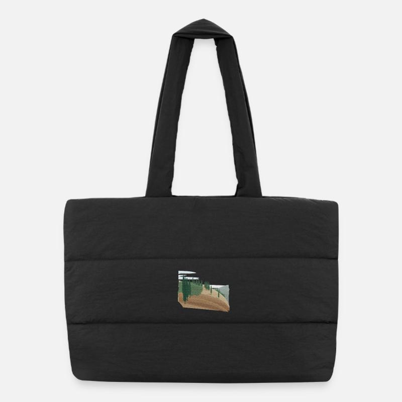 Forêt de pins Paysage vallonné avec structure (modific.) Sac shopping matelassé