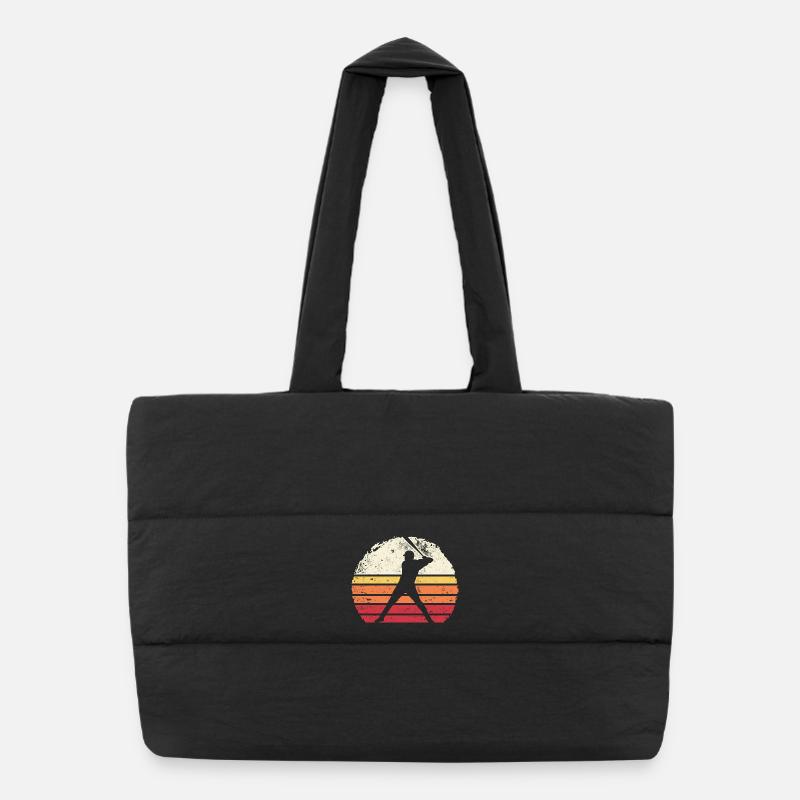 Baseball Sonnenuntergang Silhouette Puffer-Einkaufstasche