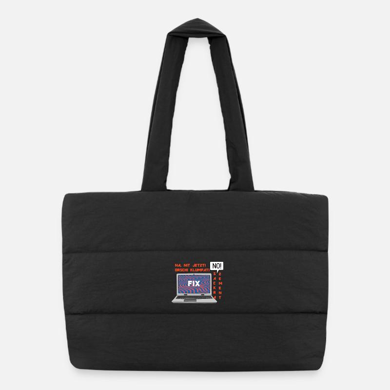 No picture 🤬 Klumpat! Retro Computer Humor Design Puffer Shopping Bag