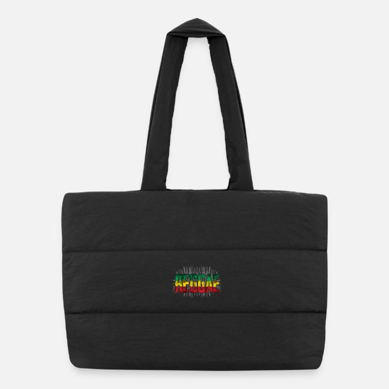 Reggae Symbol Design - Puffer-Einkaufstasche - Schwarz