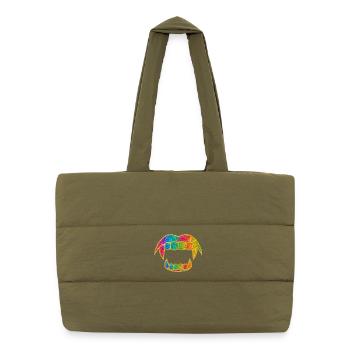 Regenbogen Glitzer Mund - Puffer-Einkaufstasche - safari Green - Vorne