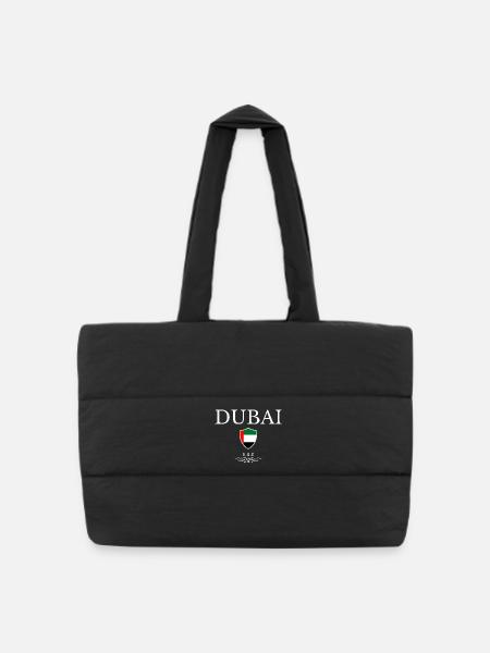 Souvenir Dubai, I love Dubai - Puffer Shopping Bag - black