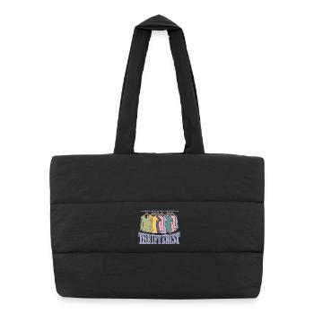 Thrift Shopper Thrifterist Thrift Store - Puffer Shopping Bag - black - Front