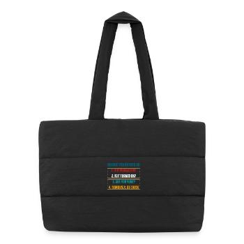 Before You Bother Me Tech Checks - Puffer Shopping Bag - black - Front