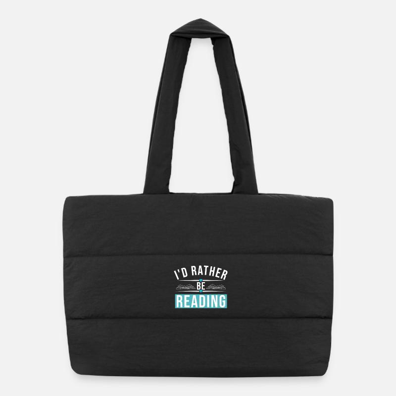 I'D RATHER BE READING Puffer-Einkaufstasche