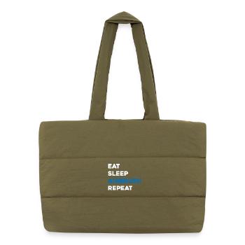 Eat Sleep Airbrush Repeat - Constructeur de maquettes à l’échelle - Sac shopping matelassé - safari green - Devant