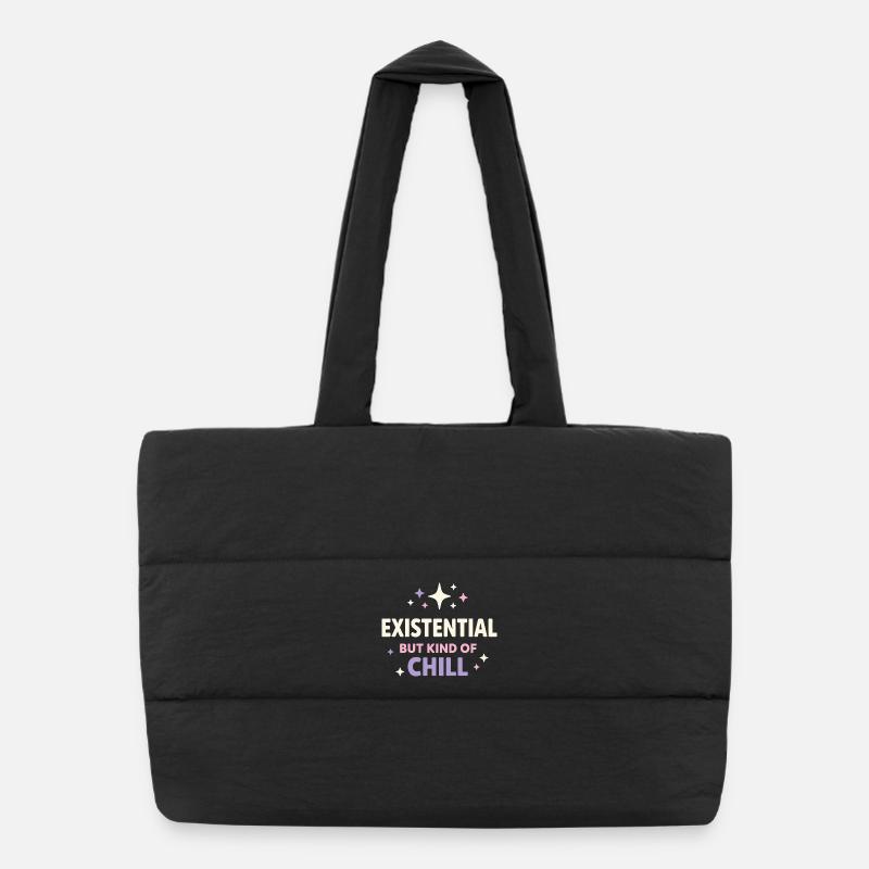 Existential humor, nihilism, humor, Puffer Shopping Bag