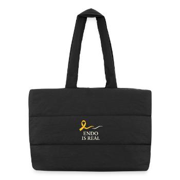 Sensibilisation à l’endométriose Guerrier de l’endo - Sac shopping matelassé - noir - Devant
