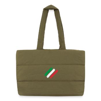 Italian Flag - Stripes - Puffer Shopping Bag - safari green - Front