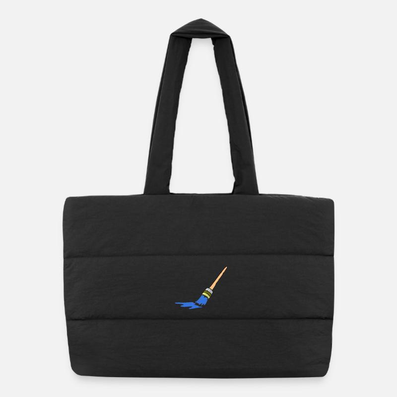 L’art abstrait au pinceau pour les esprits créatifs Sac shopping matelassé