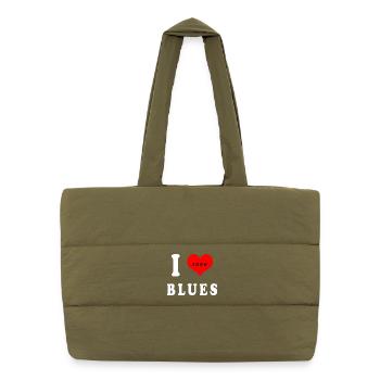 Ich liebe Blues - Puffer-Einkaufstasche - safari Green - Vorne