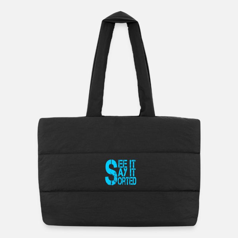 Motivational dollar symbol with slogan Puffer Shopping Bag