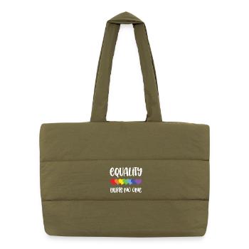 Mois de la fierté LGBT - L’égalité ne fait de mal à personne - Sac shopping matelassé - safari green - Devant