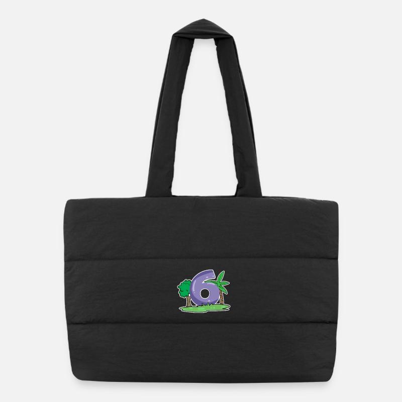 Number 6 Pattern Puffer Shopping Bag