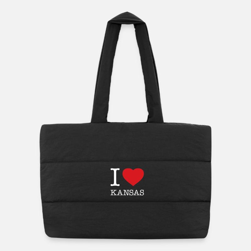 I LOVE KANSAS Puffer Shopping Bag