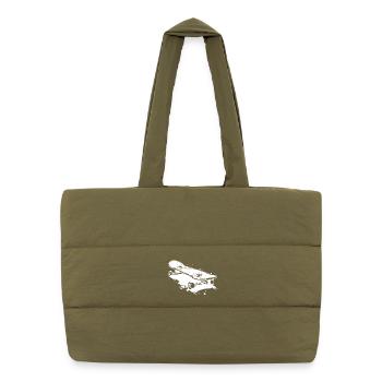 Skateboard Sketch - Puffer Shopping Bag - safari green - Front
