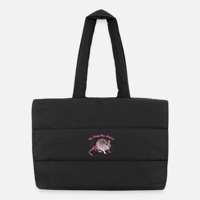 La souris glamour arrive - Sac shopping matelassé - noir