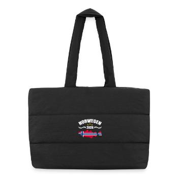 Voyage de pêche en Norvège 2026 - Sac shopping matelassé - noir - Devant