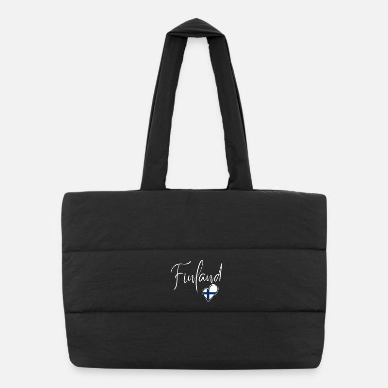I love Finland, made in Finland Puffer Shopping Bag