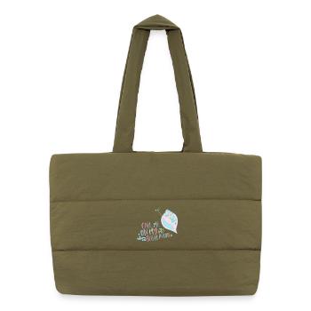 Appelez-moi sur mon Shellphone Mermaid rétro années 80 - Sac shopping matelassé - safari green - Devant
