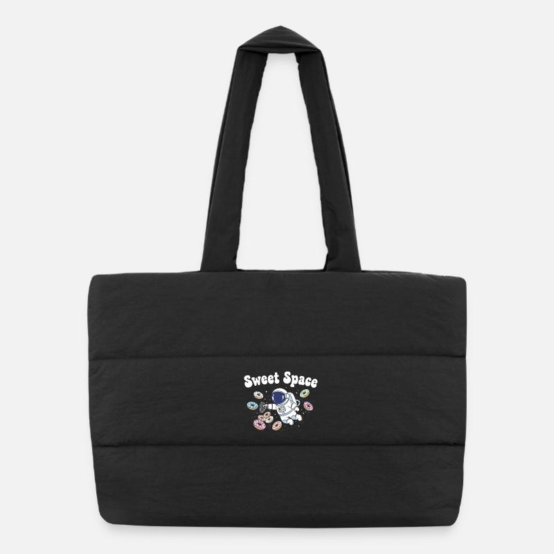 Voyage dans l’espace sucré avec des beignets Sac shopping matelassé