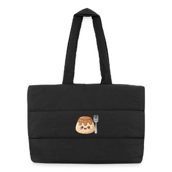Pudding with fork - Puffer Shopping Bag - black - Front