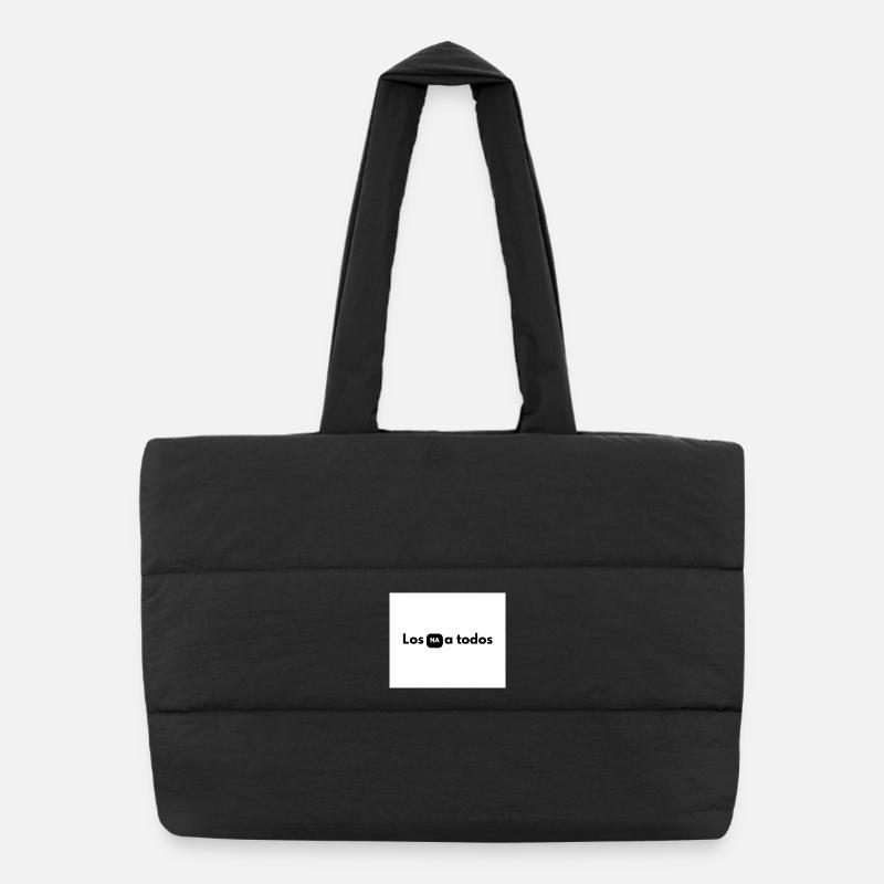 NA in black box between letters - Puffer Shopping Bag - black