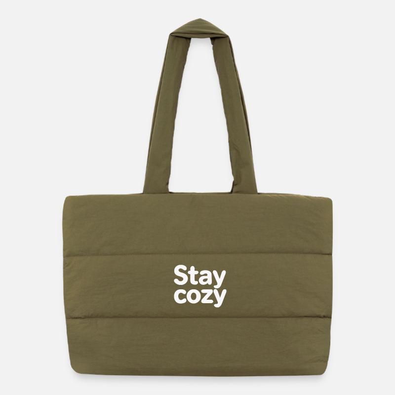 Stay Cozy: Playful Bubble Typography Puffer Shopping Bag