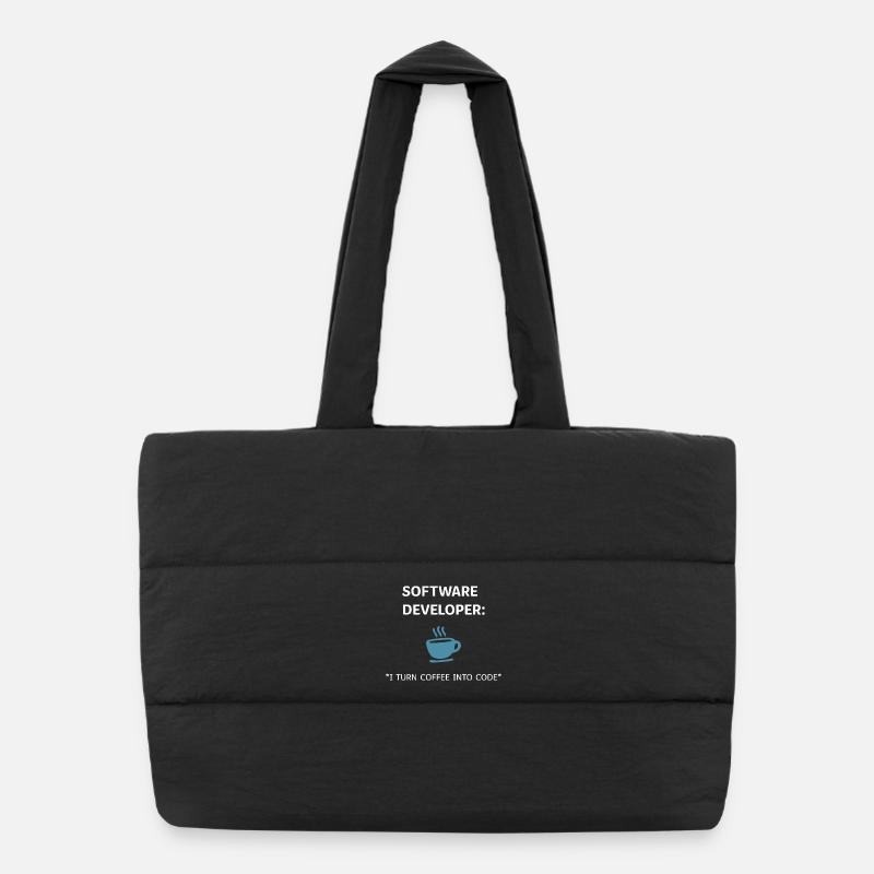 Software Developer - Coffee Edition Puffer-Einkaufstasche