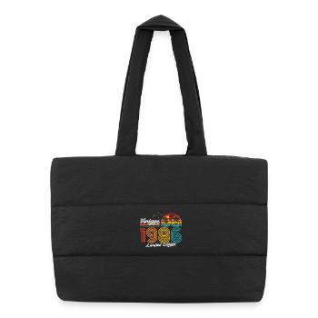 Édition limitée vintage des années 1980 - Sac shopping matelassé - noir - Devant