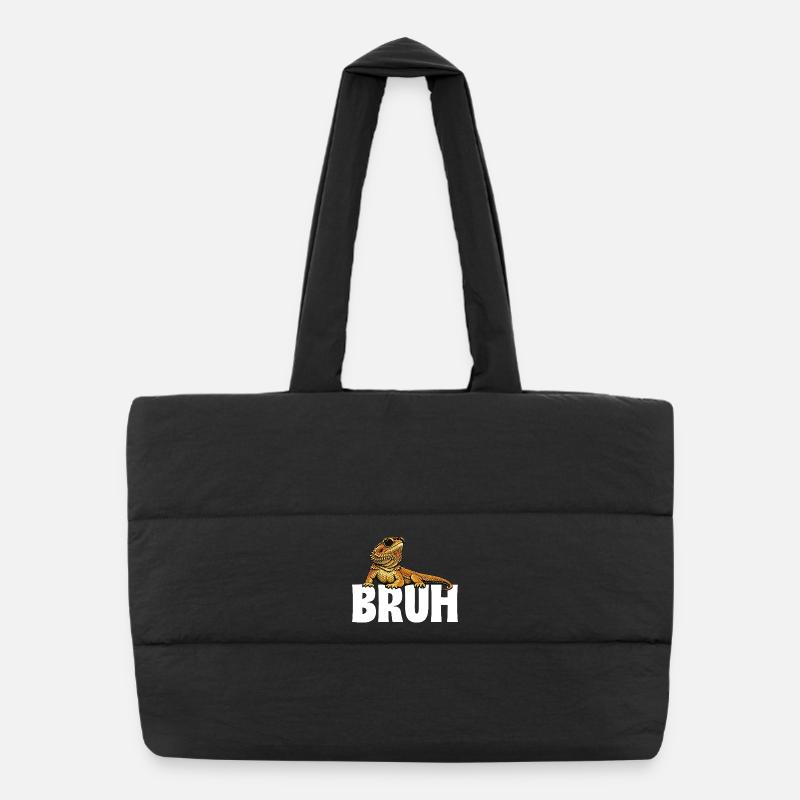 Bruh Dragon barbu Drôle de dragon barbu Sac shopping matelassé