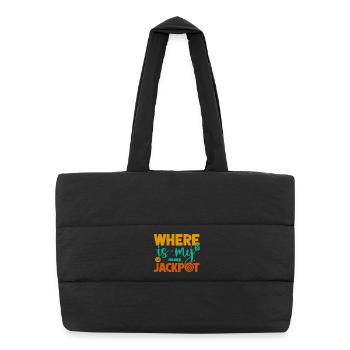 Bingo Game Where Is My Jackpot Bingo - Puffer Shopping Bag - black - Front