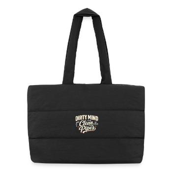 Pensées Salaces | Nettoyage des égouts - Sac shopping matelassé - noir - Devant