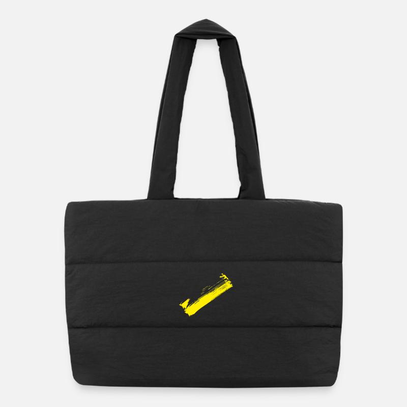 Bande style pinceau - Jaune diagonale Sac shopping matelassé