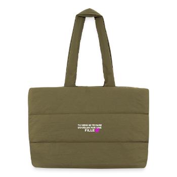 Double down - Puffer Shopping Bag - safari green - Front