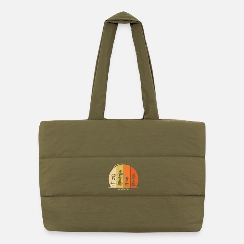 Chess Pieces Symbol Logo History Retro Puffer Shopping Bag