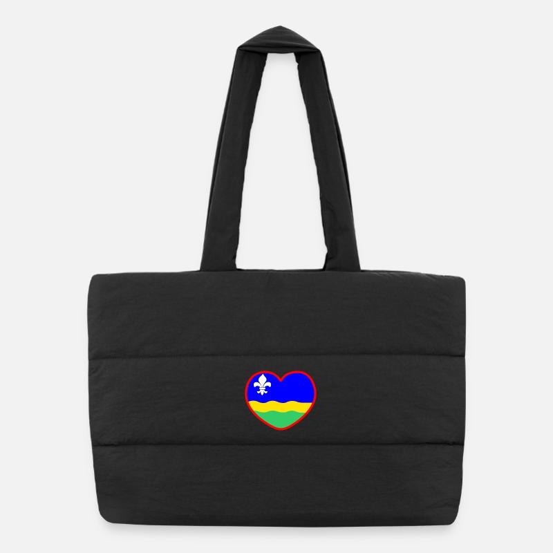 Le cœur du drapeau du Flefoland Flevoland Sac shopping matelassé