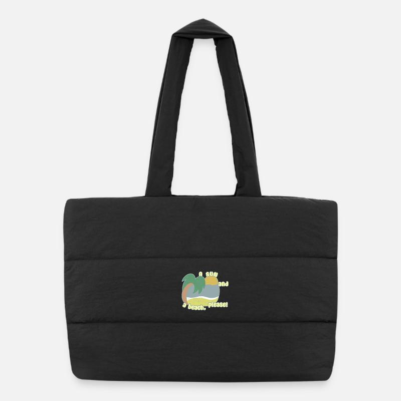 Soleil et plage - Sac shopping matelassé - noir