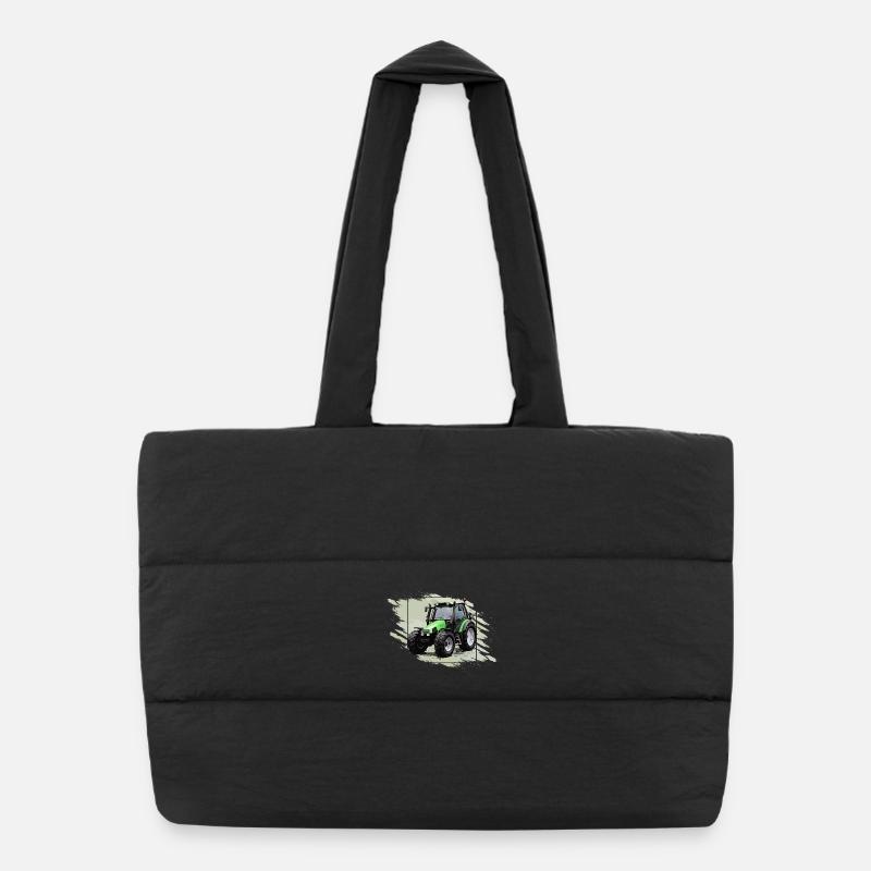 Petit tracteur vert Sac shopping matelassé