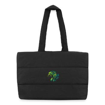 Panthère Stylée - Sac shopping matelassé - noir - Devant