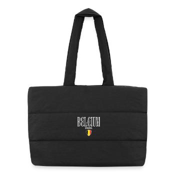 Belgian flag, proud Belgian - Puffer Shopping Bag - black - Front