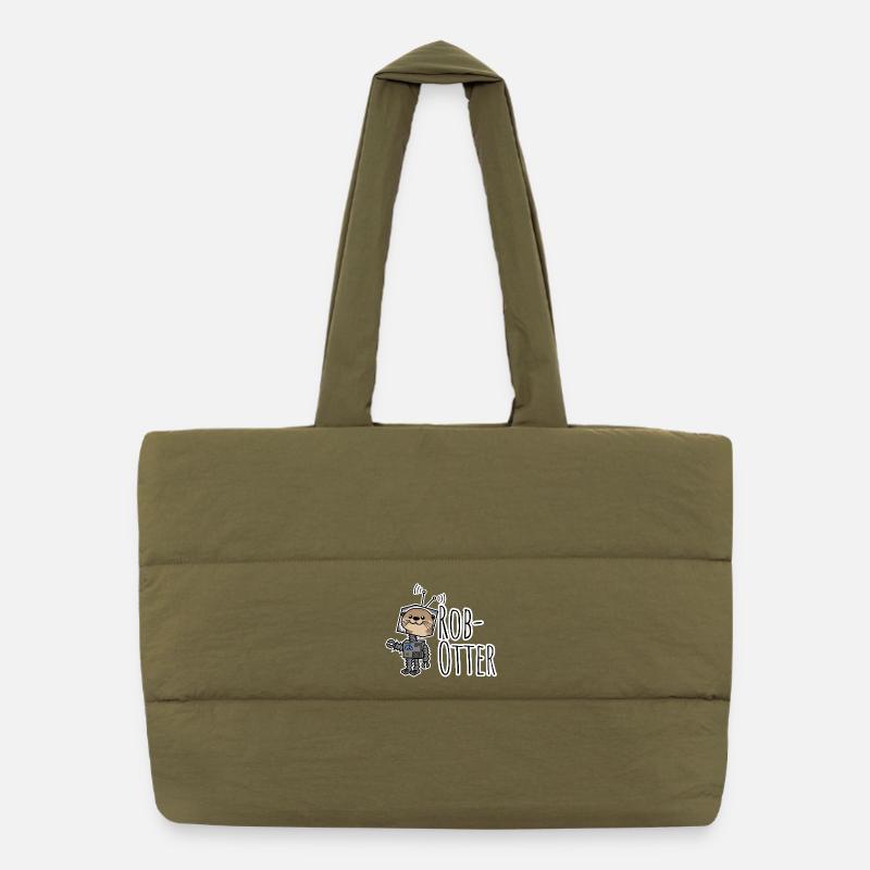 Rob-Otter - Halb Otter halb Roboter Flachwitz! Puffer-Einkaufstasche
