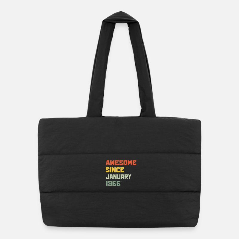 Awesome Since January 1966 Birthday Gift Puffer Shopping Bag