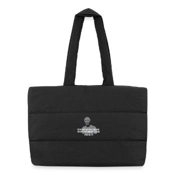 Henry Miller quote - Obscenity Is War Quote design - Puffer Shopping Bag - black - Front