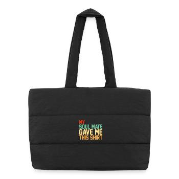 Mon âme sœur m’a offert ce couple de Saint-Valentin - Sac shopping matelassé - noir - Devant